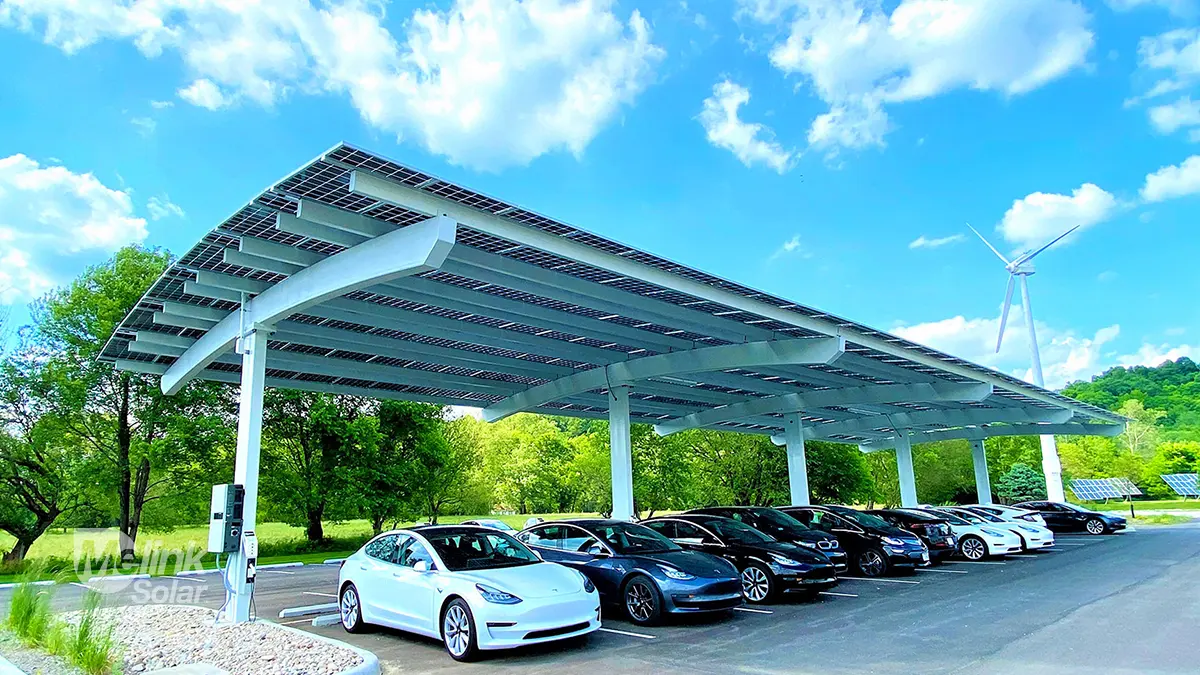 Melink Solar – Curved Canopy solar installation